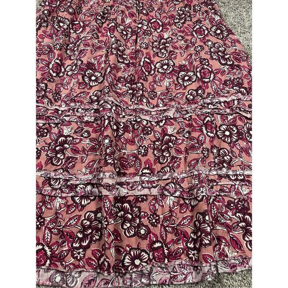 Faherty Isha Midi Dress Linen Blend Pink Rose Desert Bloom Floral Sleeveless M - Picture 8 of 13